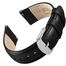 Archer Watch Straps - Uhrenarmbänder mit Schnellverschluss aus Hochwertigem Genarbtem Leder (Schwarz/abgestimmtes Garn, 22mm)