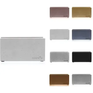 CONCRETTE Loft Serviettenhalter für Tischplatte Handgefertigt aus Architektonischem Beton Originell Geformtes Design mit Kleinen Löchern Höhe 90 mm Beton