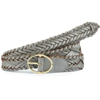 Ledergürtel LASCANA "Hüftgürtel, Flechtgürtel, Anzuggürtel, Hosengürtel, Gürtel", Damen, Gr. 80, grau, Leder, Fischgratmuster, Flechtoptik, Basic, Gürtel Ledergürtel, aus Leder für Jeans & Kleider
