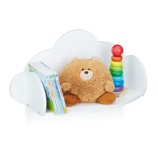 Relaxdays Kinderregal Wolke 60 x 31,5 x 21 cm MDF weiß