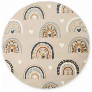 Ted Baker Kinderteppich , Multicolor, Beige , Kunststoff , Regenbogen , rund , Oeko-Tex® Standard 100 , für Fußbodenheizung geeignet, in verschiedenen Größen erhältlich, stuhlrollengeeignet, pflegeleicht, strapazierfähig , Teppiche und Böden, Teppiche, Kinderteppiche