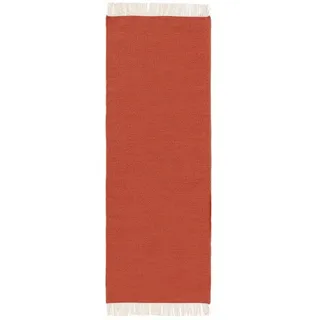 benuta Wollteppich Liv, rechteckig, Höhe: 5 mm, Kunstfaser, Berber, Ethno-Style, Wohnzimmer orange 70 cm x 200 cm x 5 mm