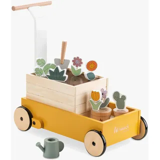 hauck Learn to Walk Plants – Lauflernwagen aus Holz für Babys ab 12 Monaten mit Gärtner-Zubehör, Bremssystem, Pflanzbox & Stauraum, FSC® Zertifiziert, Laufhilfe & Rollenspiel für Haus und Garten
