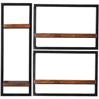 SIT Möbel Panama Wandregal 80 x 25 x 75 cm Schwarz