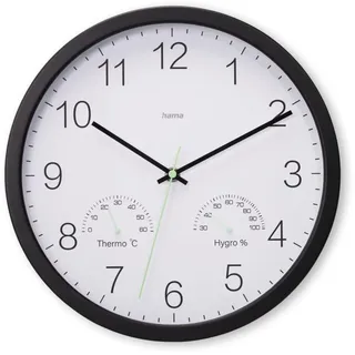 Hama Wanduhr Santorini 30,0 cm 30cm schwarz/weiß