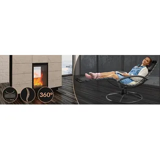 Sonnenliege mit Wippfunktion, ergonomisch, anthrazit - Grau