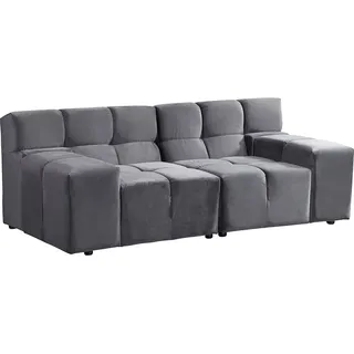 HOME DELUXE Modulares Sofa ORLENA - S Anthrazit |Ecksofa, Samtstoff, Samtsofa, Modulsofa - Grau