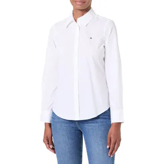 Tommy Hilfiger Damen Hemd aus Baumwolle, Weiß (Th Optic White), 32