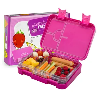 schmatzfatz Junior Brotdose Kinder mit Fächern| BPA Frei Lunchbox Kinder| Bento Box Kinder | Brotbox| Snackbox | Perfekt für Schule, Kindergarten & Unterwegs (Lila)