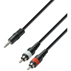 Bild Cables 3 m 3.5mm 2 x RCA Schwarz