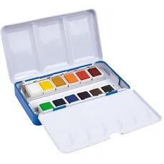 MILAN® Federmäppchen aus Metall, 12 Aquarellfarben