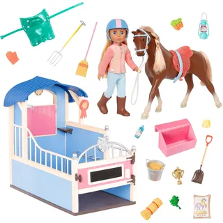Glitter Girls - Milla, Milkyway und der GG-Pferdestall - Reitsport-Bündel - Blonde Haare & Blaue Augen, Blonde Mähne - Puppe, Pferd, Stallset - 36 cm Puppe & Spielset - 3 Jahre +