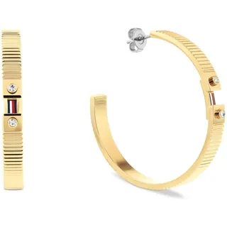 Tommy Hilfiger Jewelry Creolen für Damen Kollektion aus Edelstahl mit Ionenplattierung in Gelbgold verziert mit Kristallen - 2781050