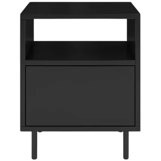 Dancan Nachttisch Mirka, Schwarz, Push to Open System, Minimalistisch , Metall , 40x47x40 cm , Schlafzimmer, Nachtkästchen