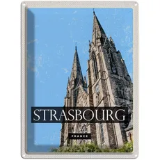 Blechschild 30x40 cm - Strasbourg France Kathedrale
