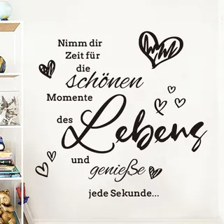 Parthan Selbstklebend Wandtattoo, "Nimm dir Zeit für die schönen", Motiv für Schlafzimmer und Wohnzimmer, Dekorative Wandaufkleber, Modernes Design, Zitat Aufkleber, Motivierende Sprüche