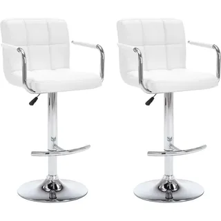 vidaXL Barhocker 2 Stk. Weiß Kunstleder - Weiß
