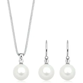 Elli Schmuckset Damen Set Basic mit Muschelkernperlen in 925 Sterling Silber