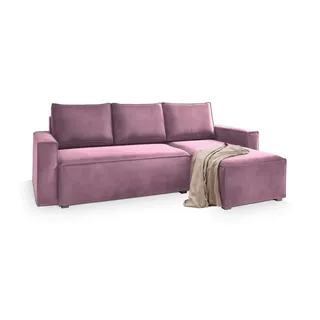masseno Ecksofa Siles mit Schlaffunktion L-Form, Sofa mit Bettkasten, Wohnzimmersofa, Couch, Soffa, Bettsofa, Couchgarnitur- Lila, MONOLITH 62 - Lila