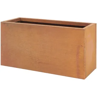casa.pro Pflanzkübel Vaargel , Rostfarben , Metall , Rechteckig , 80x40x30 cm , Dekoration, Blumen & Blumentöpfe, Übertöpfe