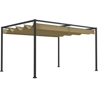 Outsunny Gartenpavillon 2,275 x 3 m Beige