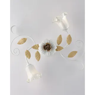 Arte Povera Deckenleuchte Cesto Weiß und Elfenbein 2 Lichter E14