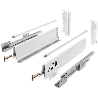 Gtv - Modern Box Schublade I L=500mm H=210 mm I Weiss I Leises Schließen I Belastung bis zu 40 kg I Einfache Installation I Synchronisation des Fahrweges der Führungen I PB-D-KPL500C1