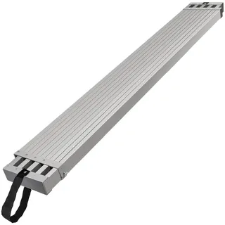 Vevor Teleskop-Arbeitsplanke aus Aluminium, 2,4–3,9 m, 227 kg Tragkraft, 31,8 cm breites Aluminium-Gerüstbrett, Verlängerungs-Bühnenbrett mit rutschfester Plattform, Gerüstleiter-Zubehör