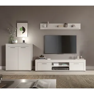 Home Affaire Wohnwand »Aosta, Breite 255cm, bestehend aus Highboard, Lowboard, Wandboard« 3 Stk. tlg., weiß,