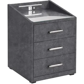 ed exciting design Nachtschrank Moon 47 x 46 x 61 cm Grau