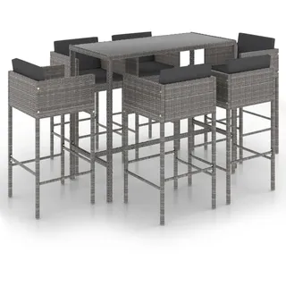 vidaXL Gartenbar-Set 7-tlg. Grau