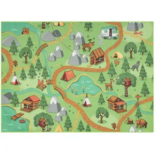 rugsX Teppich Rebel Roads 95/200 cm , Pastellgrün , Textil , Rechteckig , 95x200 cm , Teppiche und Böden, Teppiche, Kinderteppiche
