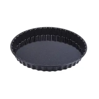 CHG® Quiche- und Kuchenform Emaille, schnittfest, Ø 28 cm, Schwarz gesprenkelte Backform mit einer Temperaturbeständigkeit bis zu 400 °C, 1 Stück, Höhe: 3 cm