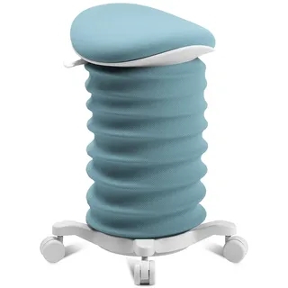 TOPSTAR Sitness 4D mit Rollen - AGR-Zertifiziert Dynamischer Sitzhocker Papyrus - softblau Stoff HI6, ergonomischer Bürohocker - höhenverstellbar - stärkt den Rücken - entlastet die Bandscheiben
