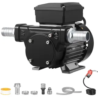Vevor Kraftstoff-Transferpumpe, 230 V AC, elektrische Diesel-Transferpumpe, 60 l/min, mit automatischer Abschaltung der Kraftstoffdüse, 2 Schläuchen, 13,7 m Förderhöhe, für Kerosin, Biodiesel