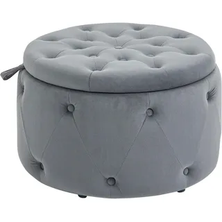 Homcom Sitzhocker Kunststoff 60 x 40 x 60 cm Grau