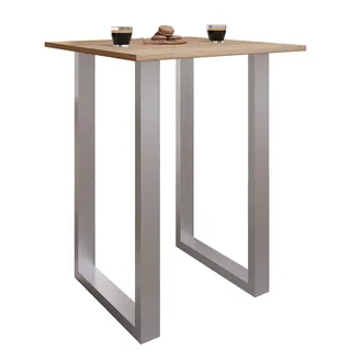 VCM Bartisch Xona ca. 80x102x50 cm Eiche/Silber
