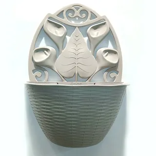 Gepäcktasche Stroh Holz IN Kunststoff von der Wand 3,4L Vase Park Blumen Pflanze