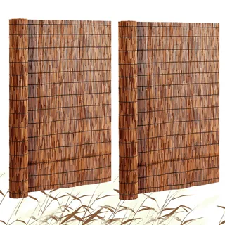 Vevor Sichtschutzmatte Schilf 120 x 500 cm Braun 2 St.