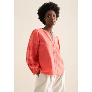 Tunika SEIDENSTICKER "Schwarze Rose", Damen, Gr. 34, lachspink, 65% Baumwolle, 35% Leinen, unifarben, Tuniken Tunika