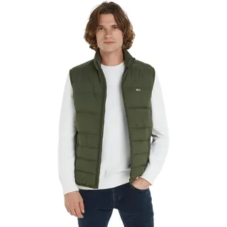 Tommy Jeans Herren Weste Light Down Vest Steppweste, Grün (Fatigue Green), XS