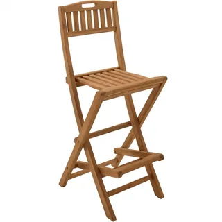 Teako Design Teakholz Barstuhl Lucca klappbar - Wetterfester Gartenstuhl Outdoor - Braun