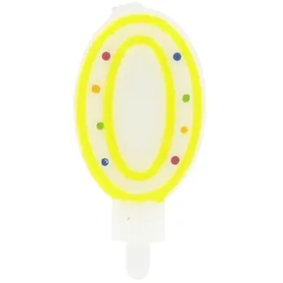FACKELMANN Świeczka urodzinowa numeryczna nr 0 KITCHEN, Plastic, Weiß, Blau