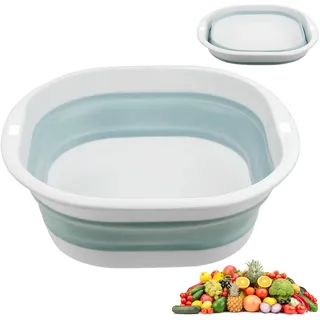 flintronic Faltbare Waschbecken, 5L Mehrzweck Tragbares Waschschüssel, Platzsparende Kunststoff-Waschwanne für Camping und Küche (Blau)