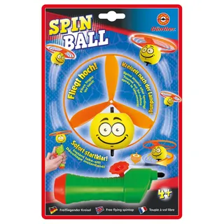 Paul Günther 1639 - Spin Ball, Fliegender Kreisel-Ball mit Smiley-Motiv und kraftvollem Startzug, Propeller-Durchmesser ca. 12,5 cm, für Kinder ab 4 Jahren geeignet
