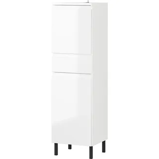 Midischrank GERMANIA "Scantic", weiß, B:34cm H:120cm T:34cm, Holzwerkstoff, MDF, Schränke, Midischrank, mit griffloser Optik