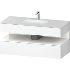 Duravit Qatego Einbauwaschtisch mit Konsolenwaschtischunterbau, 1200x550x600mm, Nische Weiß Hochglanz, QA4787022, Farbe: Weiß Matt