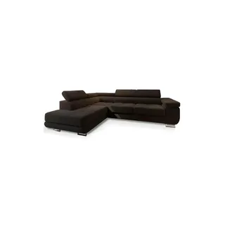 masseno Eckcouch Polyester 2-Sitzer Braun