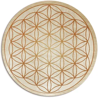 Logbuch-Verlag Lebensblume Wandbild gold silber aus Metall Alu Blume des Lebens rund Ø 31 cm Deko Wanddeko spirituell Wellness