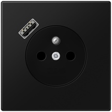 Französische/belgische USB-A LS Steckdose schwarz matt (Referenz: Jung LS1520F-18ASWM)